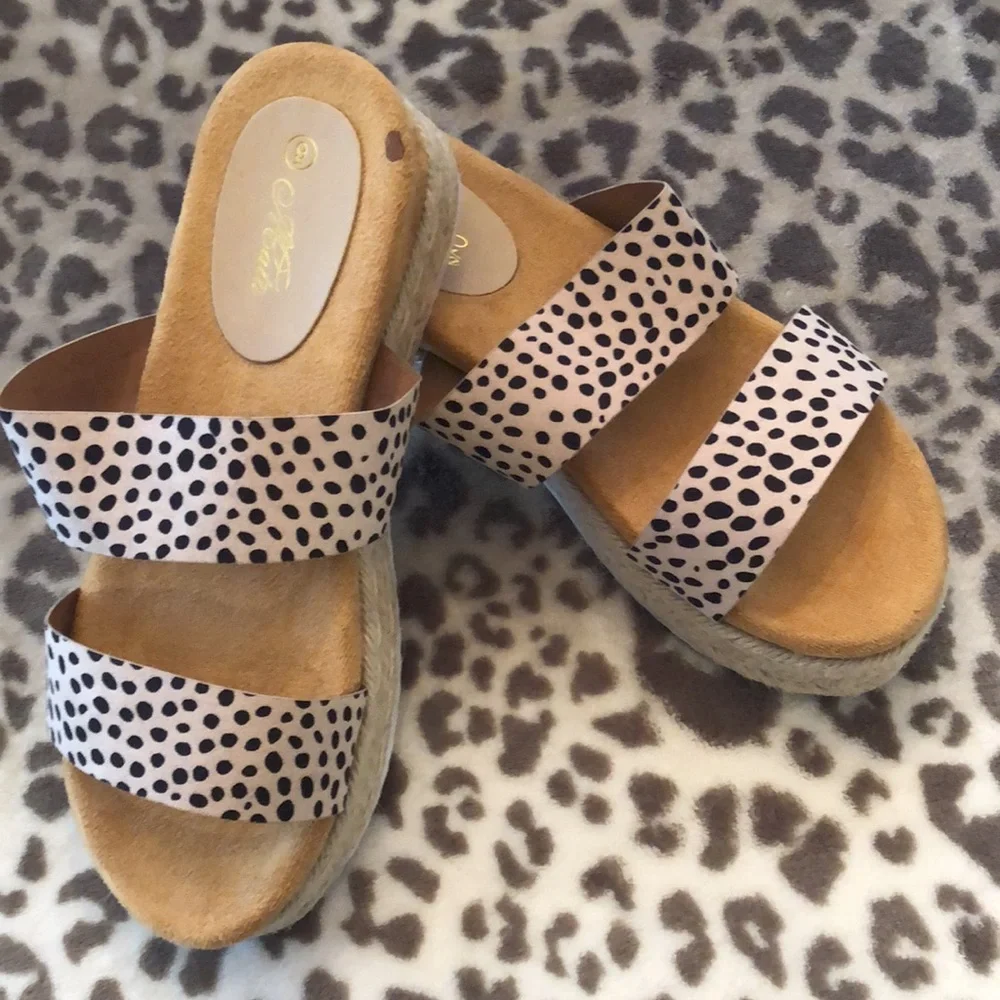 Mata Cheetah Priscilla Platform Espadrilles Women’s Shoes Size 9